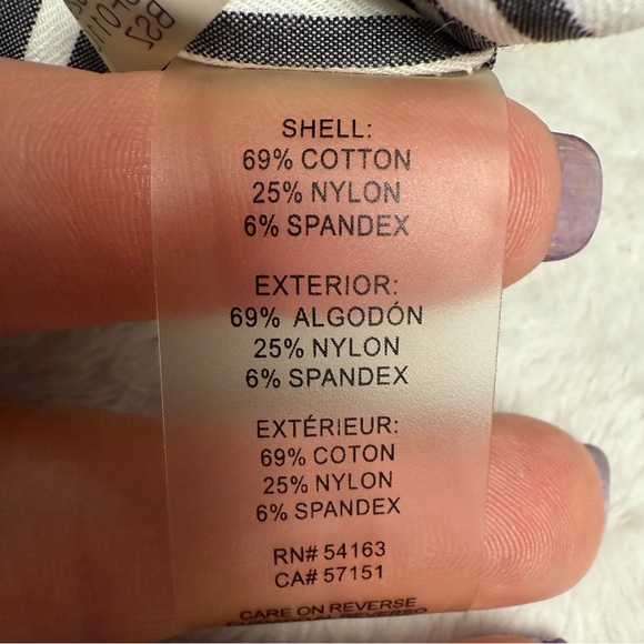 Calvin Klein gray and White Striped Blouse ruffled sleeves size medium - Picture 4 of 9